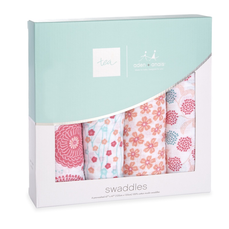 tea x aden + anais Global Garden Swaddle 4pk