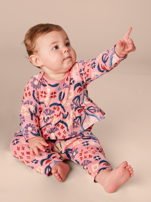 Pretty Peplum Baby Romper