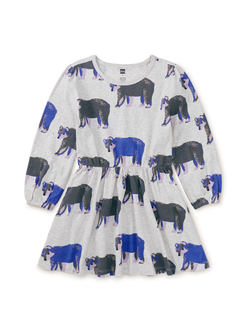  Blouson Sleeve Pocket Dress