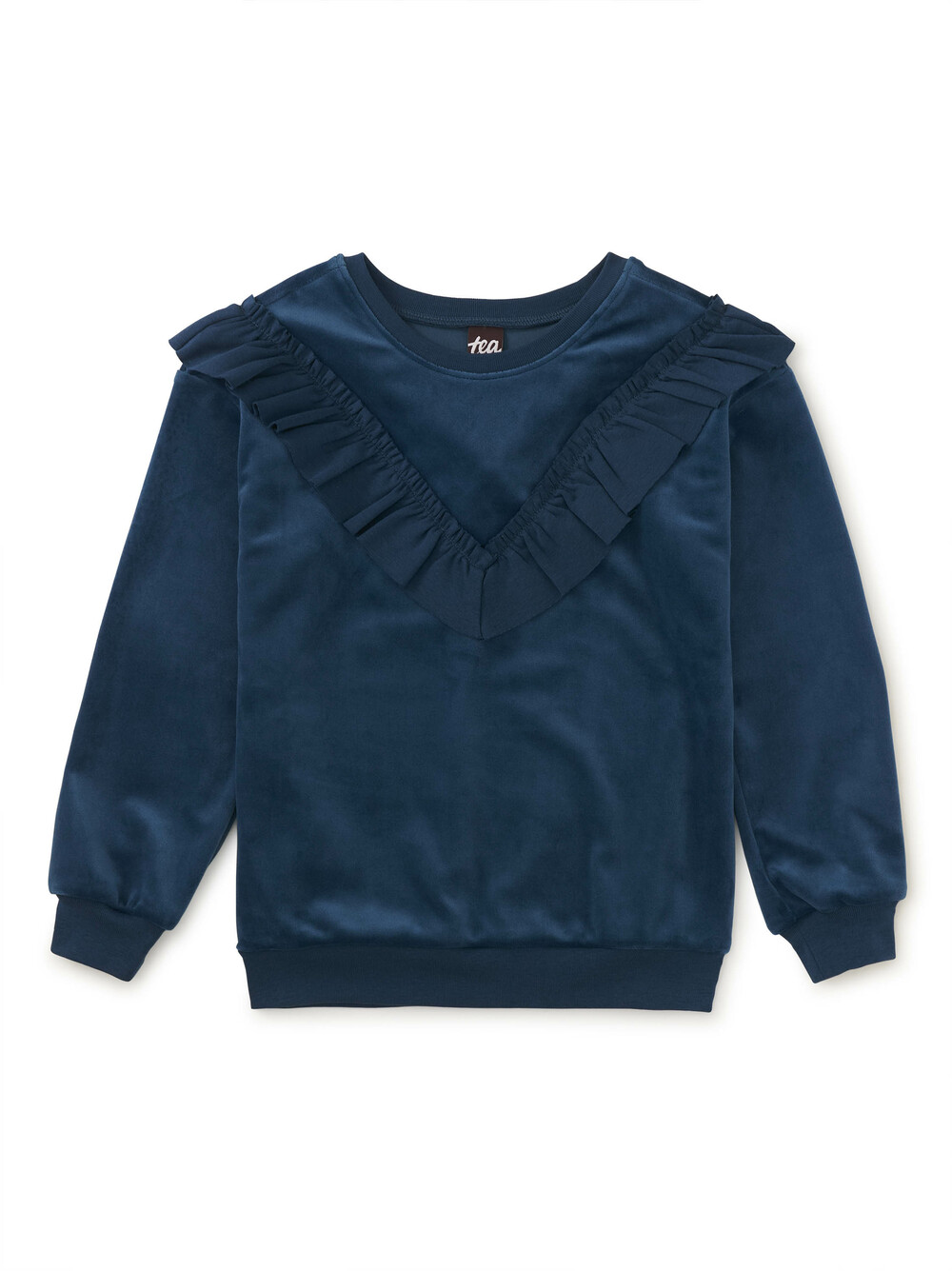 Velour Ruffle Tunic Top