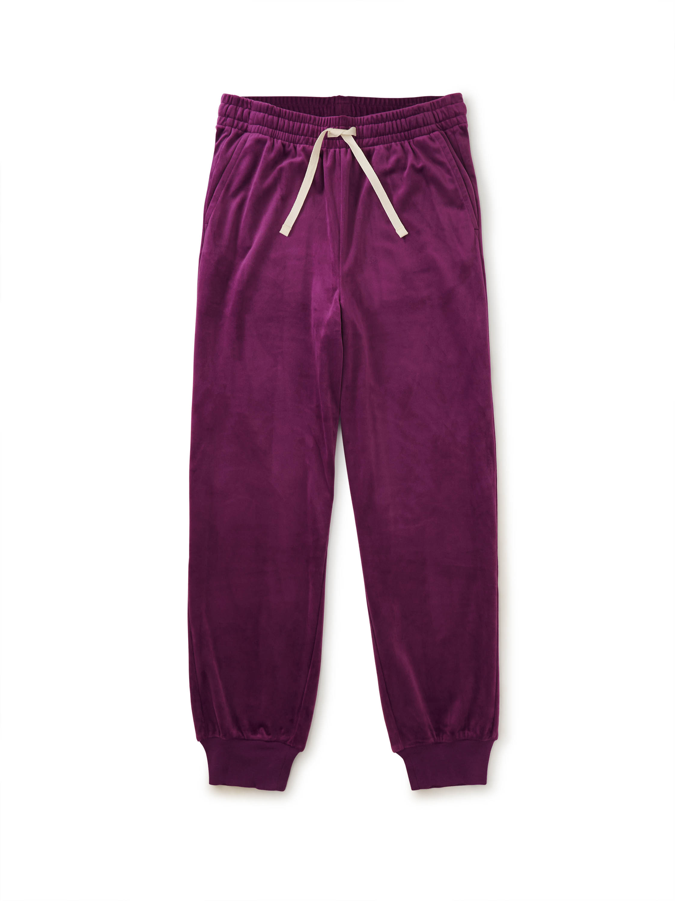 Purple velvet joggers shop