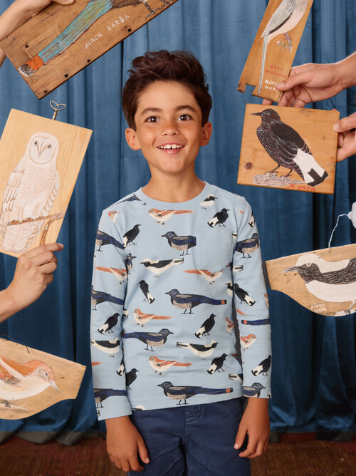 Long Sleeve Printed Pocket Tee