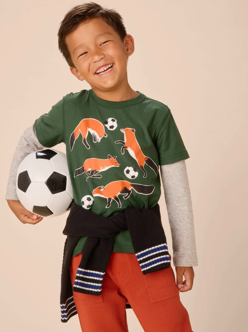 Footie Fox Layered Sleeve Tee
