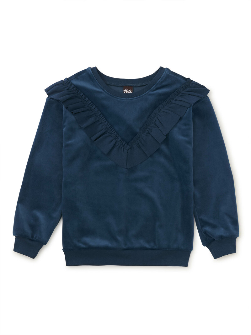 Velour Ruffle Tunic Top