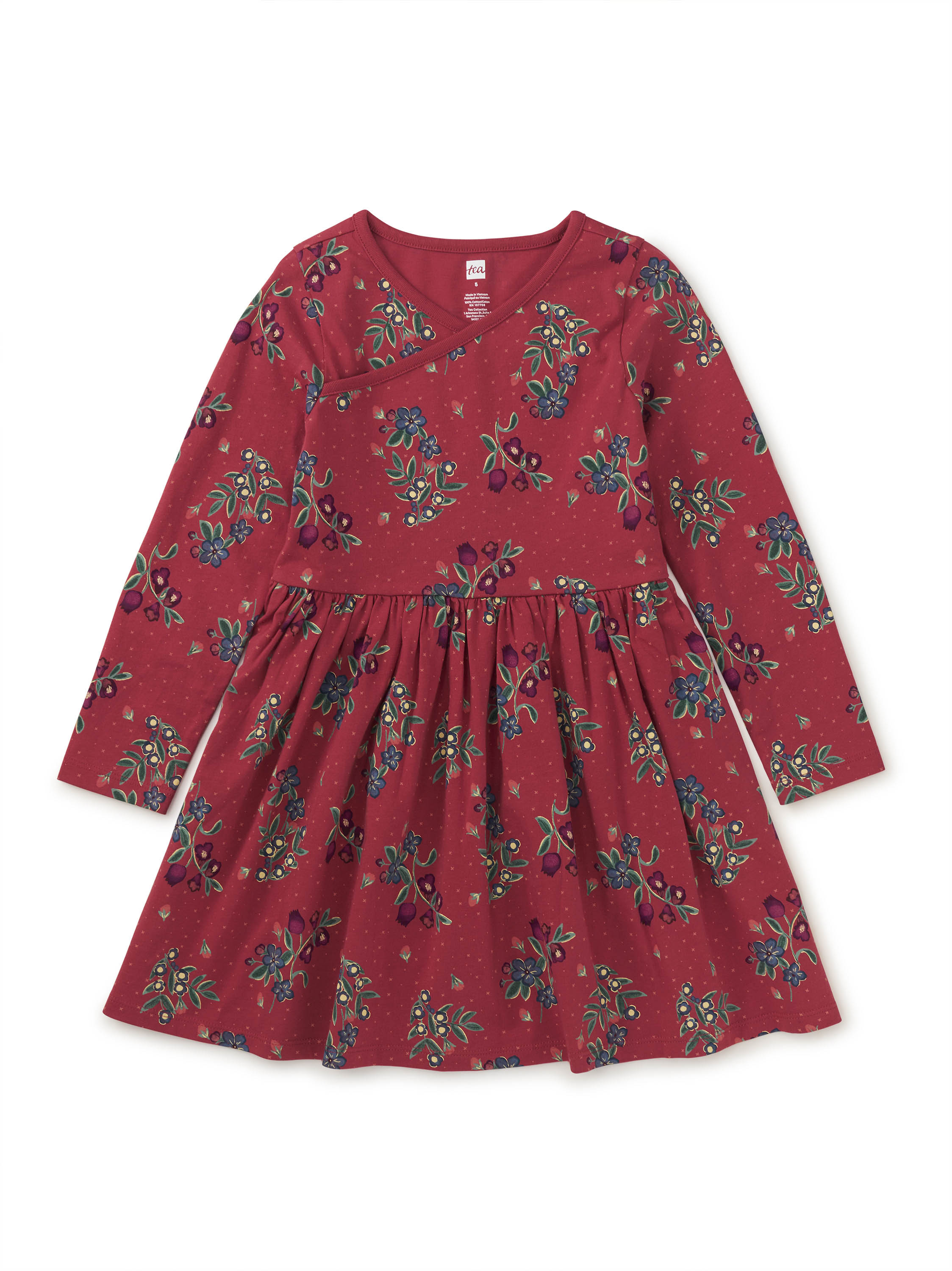 Long sleeve wrap tea dress hot sale