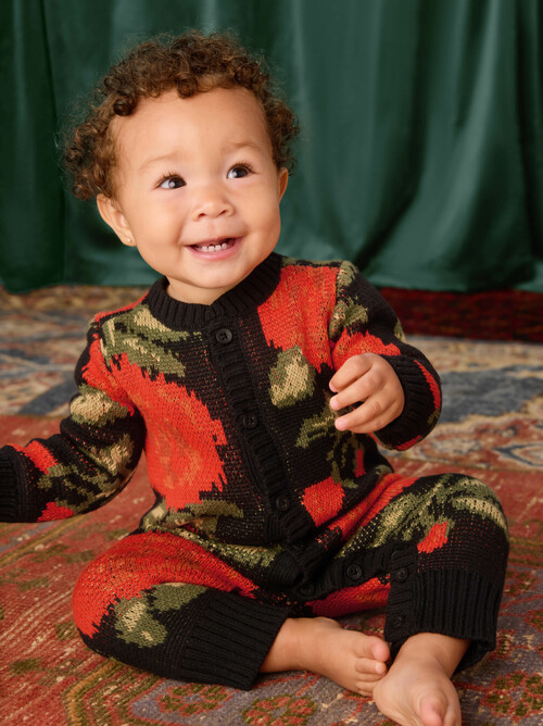 Cozy Rose Baby Romper