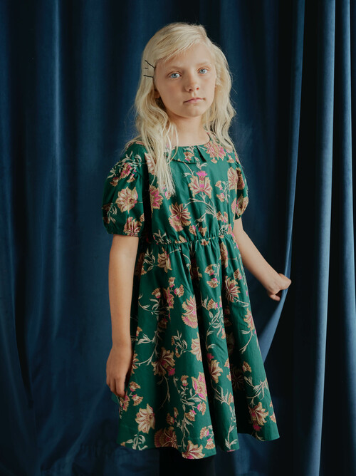 Puff Sleeve Collar Dress