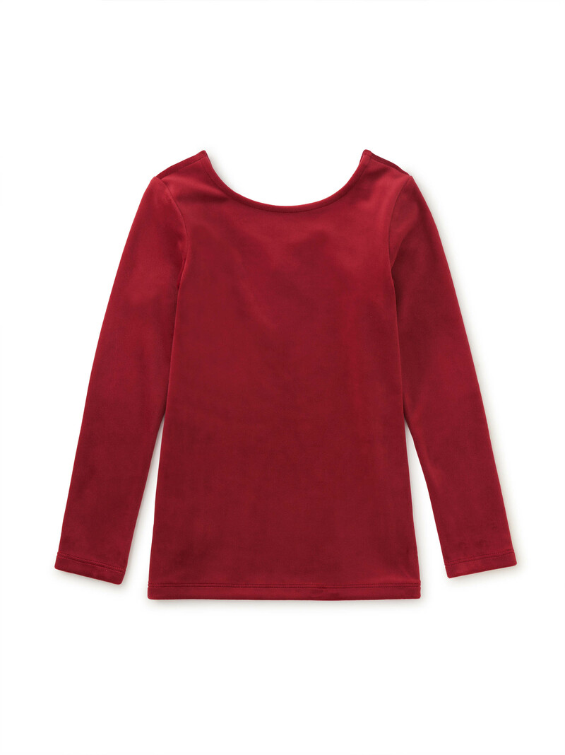 Velour Long Sleeve Slim Fit Top