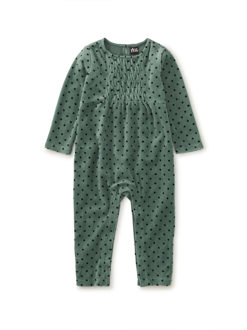 Velour Smocked Baby Romper