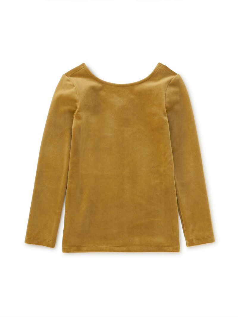Velour Long Sleeve Slim Fit Top