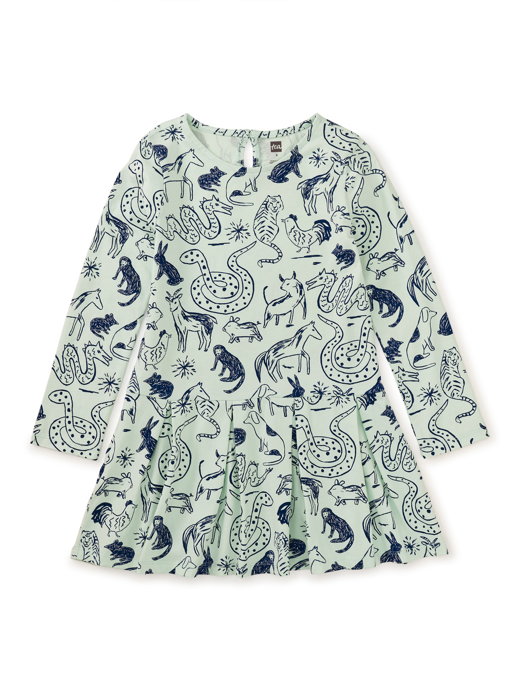 Long Sleeve Pleated Skater Dress