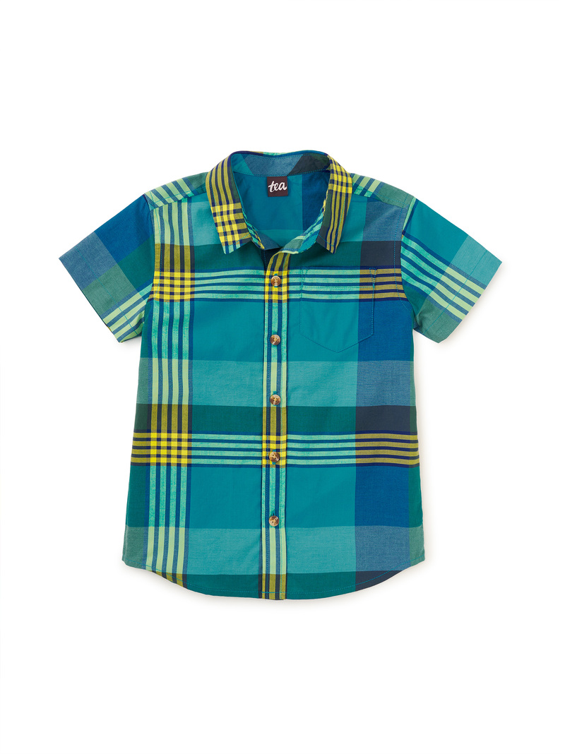 Plaid Button Up Woven Shirt
