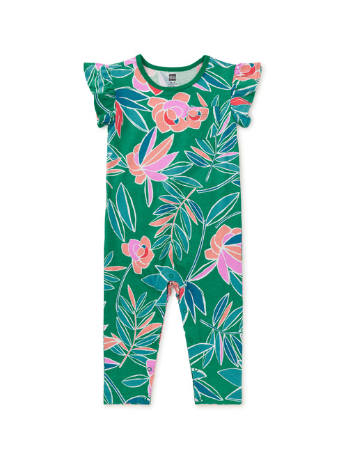 Ruffle Sleeve Pocket Romper