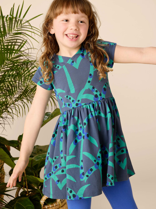Short Sleeve Wrap Neck Dress