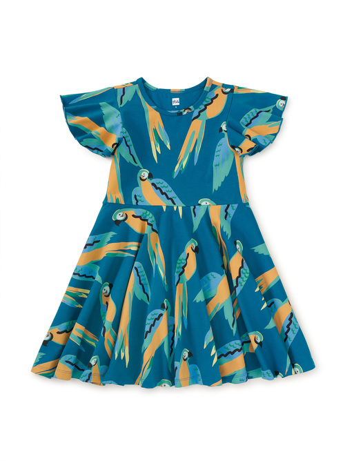 Flutter Sleeve Twirl Dress
