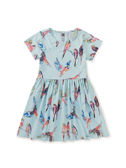 Short Sleeve Wrap Neck Dress