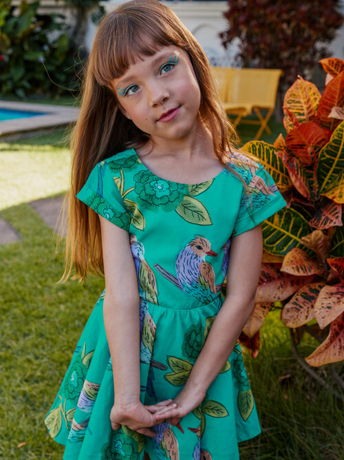 Button Back Skirted Dress
