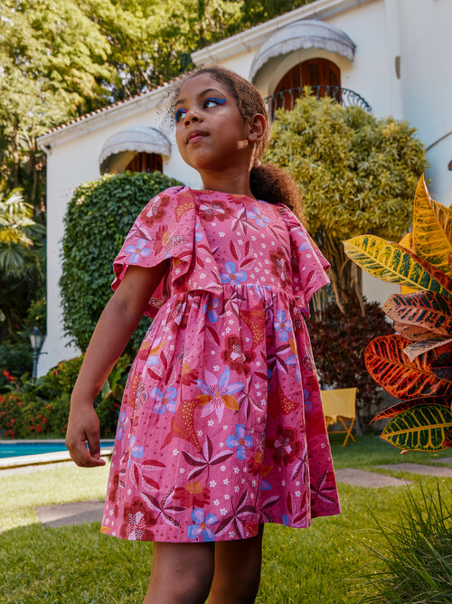 Butterfly Sleeve Twirl Dress