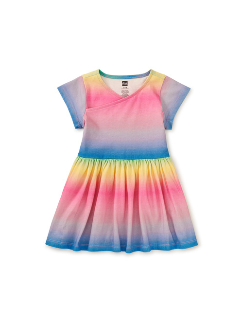 Short Sleeve Wrap Neck Dress