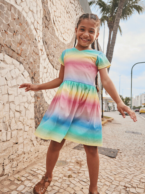 Short Sleeve Wrap Neck Dress