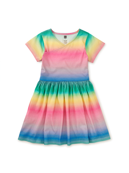 Short Sleeve Wrap Neck Dress