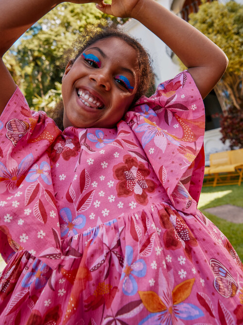 Butterfly Sleeve Twirl Dress