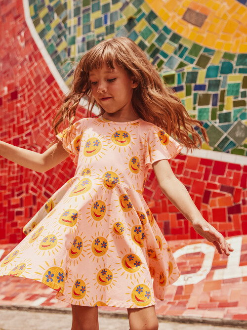 Flutter Sleeve Twirl Dress