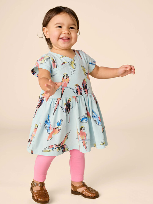 Short Sleeve Wrap Neck Dress