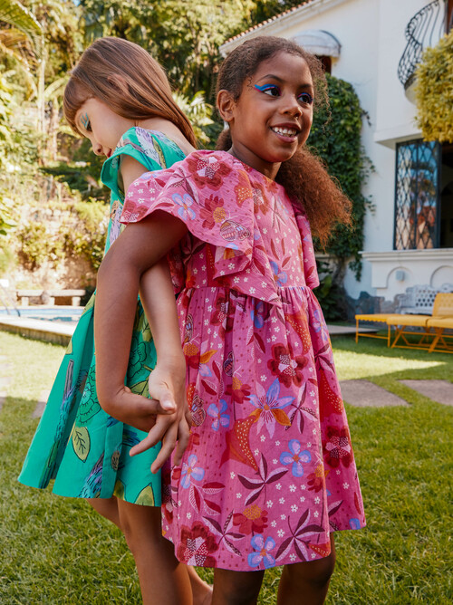Butterfly Sleeve Twirl Dress