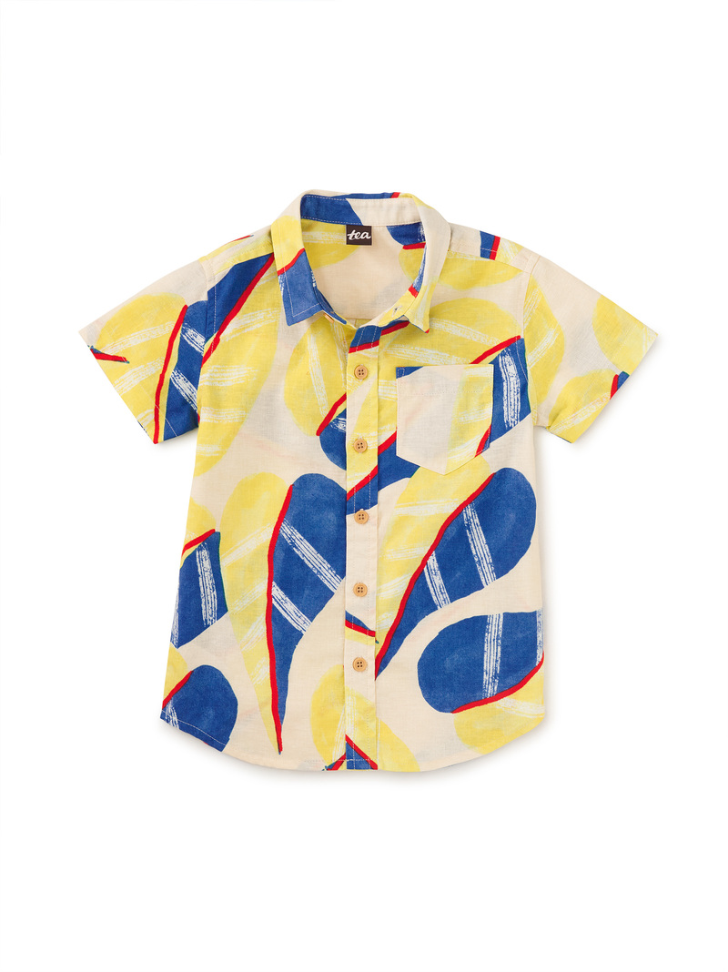 Printed Button Up Woven Shirt