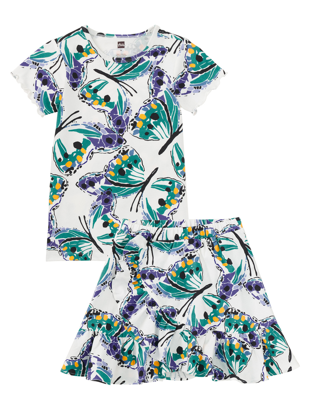 Printed Top & Ruffle Skirt Set