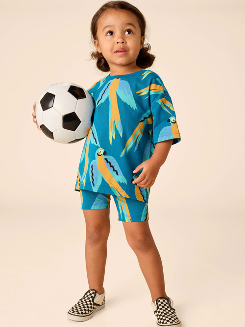 Easy Printed Tee & Bike Shorts Set