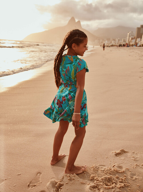 Printed Top & Ruffle Skirt Set