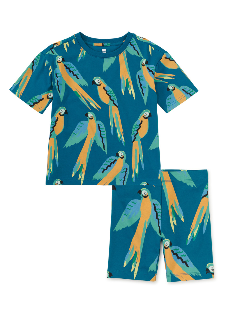 Easy Printed Tee & Bike Shorts Set