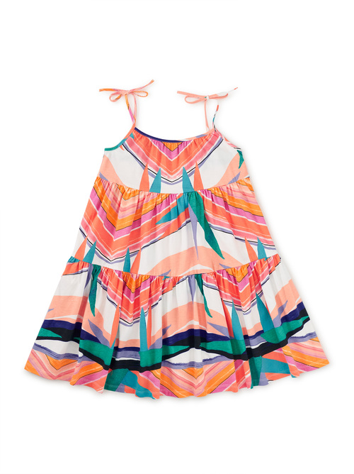  Tie Shoulder Tiered Dress