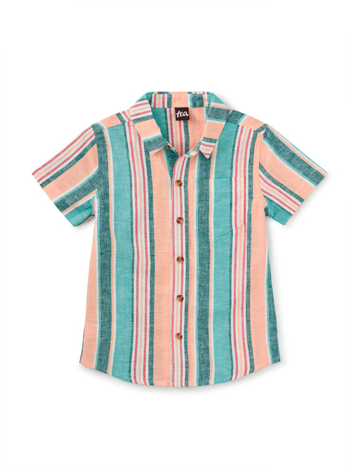 Stripe Button Up Woven Shirt