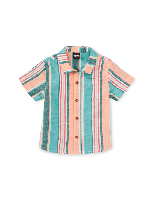 Stripe Button Up Woven Shirt