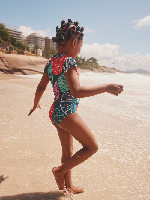 Rash Guard One-Piece Swimsuit
