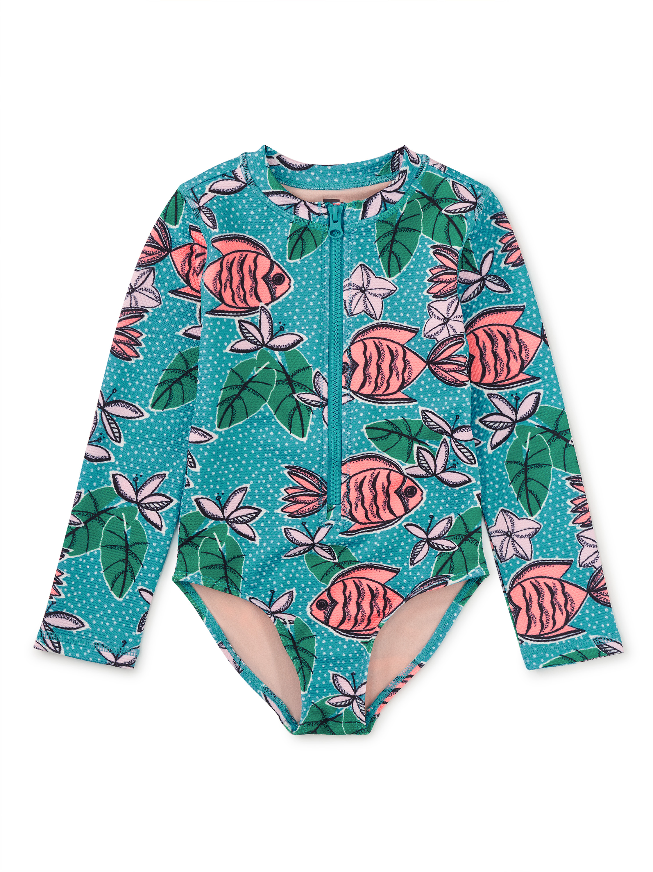 GIRL Brazilian Tropical Fish Long Sleeve One-Piece Swimsuit
