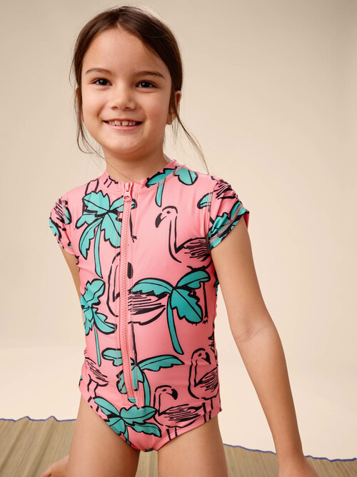 Rash Guard One-Piece Swimsuit
