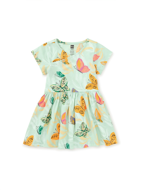 Short Sleeve Wrap Neck Dress