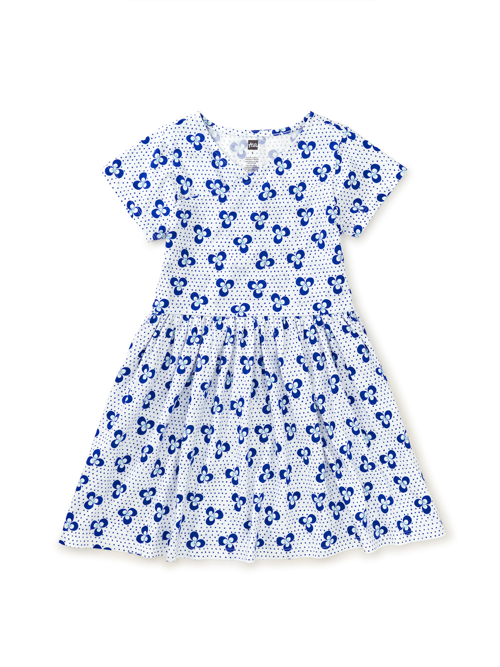 Short Sleeve Wrap Neck Dress
