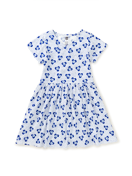 Short Sleeve Wrap Neck Dress