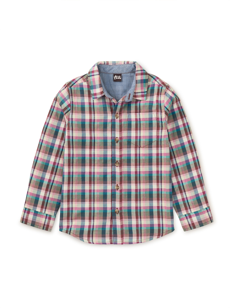 Double Weave Plaid Button Up