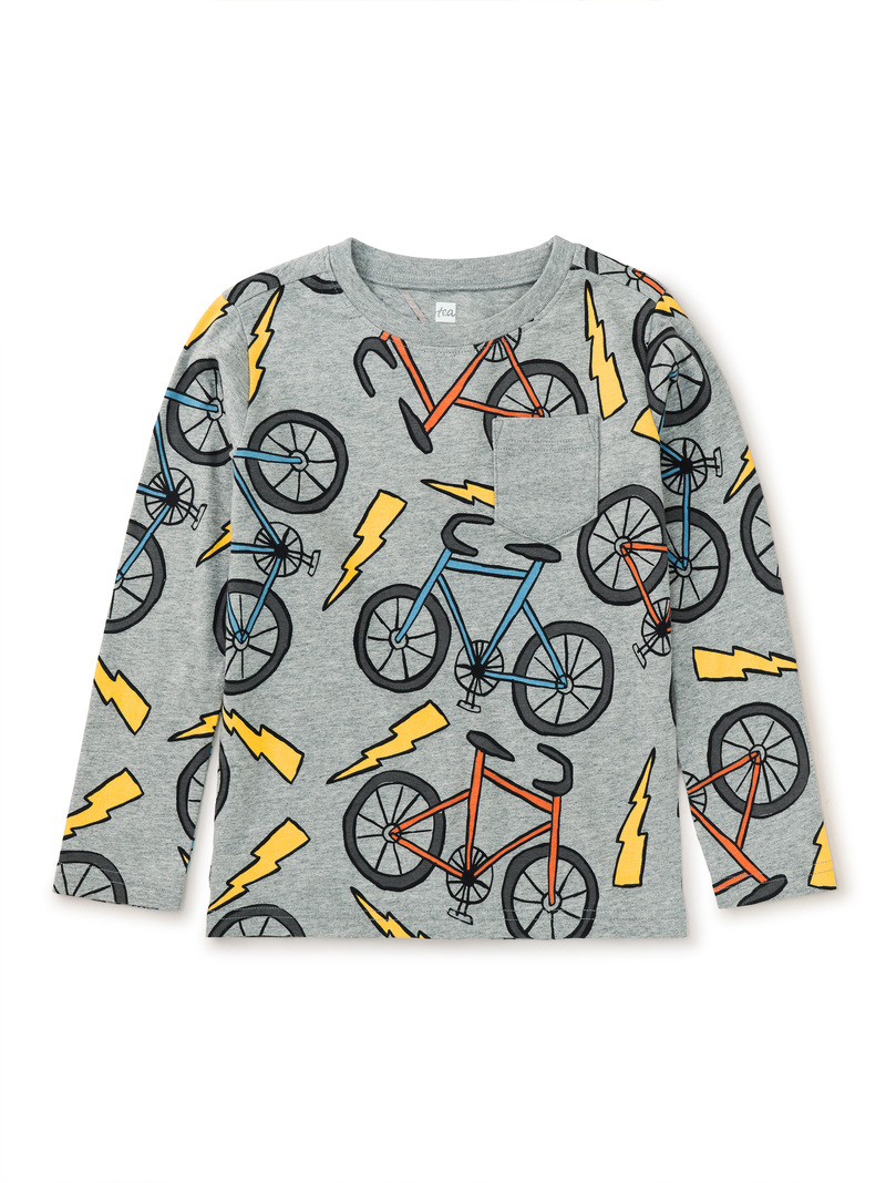 Long Sleeve Printed Pocket Tee