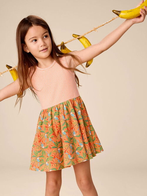 Print Mix Tank Skirted Dress