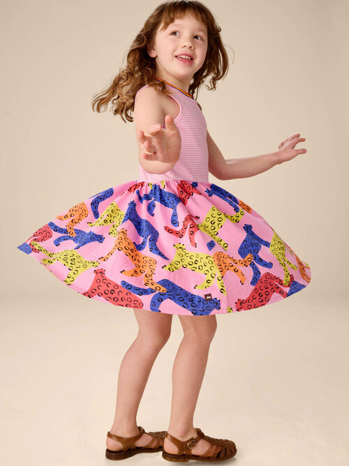 Print Mix Tank Skirted Dress
