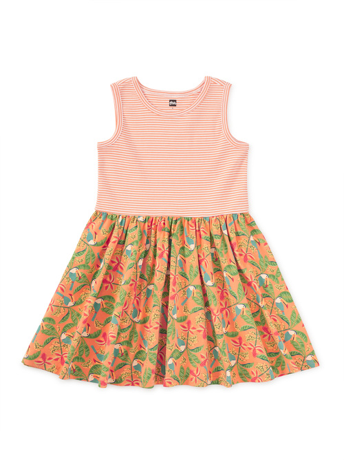  Print Mix Tank Skirted Dress