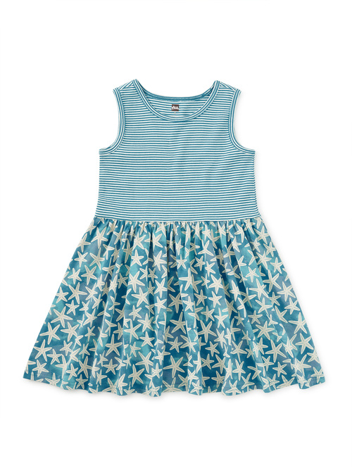 Print Mix Tank Skirted Dress