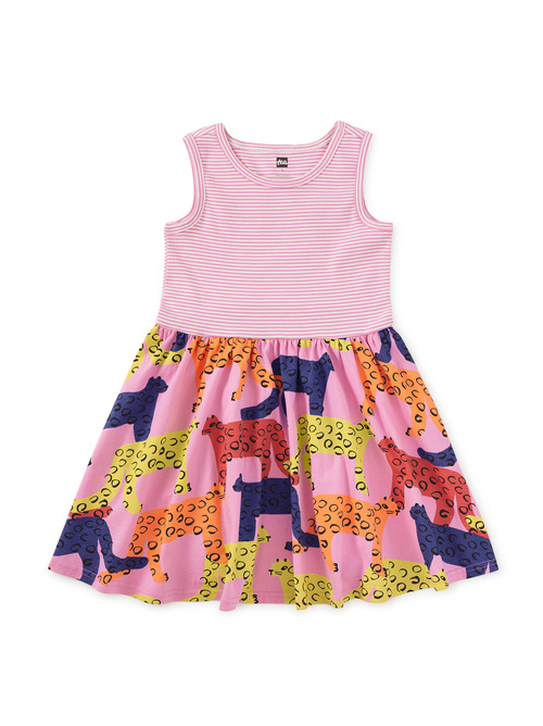 Print Mix Tank Skirted Dress